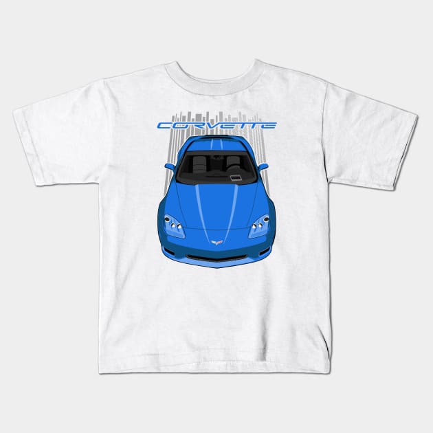 Corvette C6 - Blue Kids T-Shirt by V8social